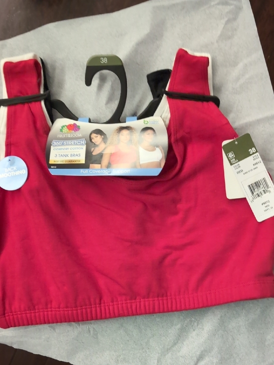 Fruit of the Loom Other - Fruit of the Loom Women's size 38 Tank Style Cotton Sports Bra, 3-Pack
